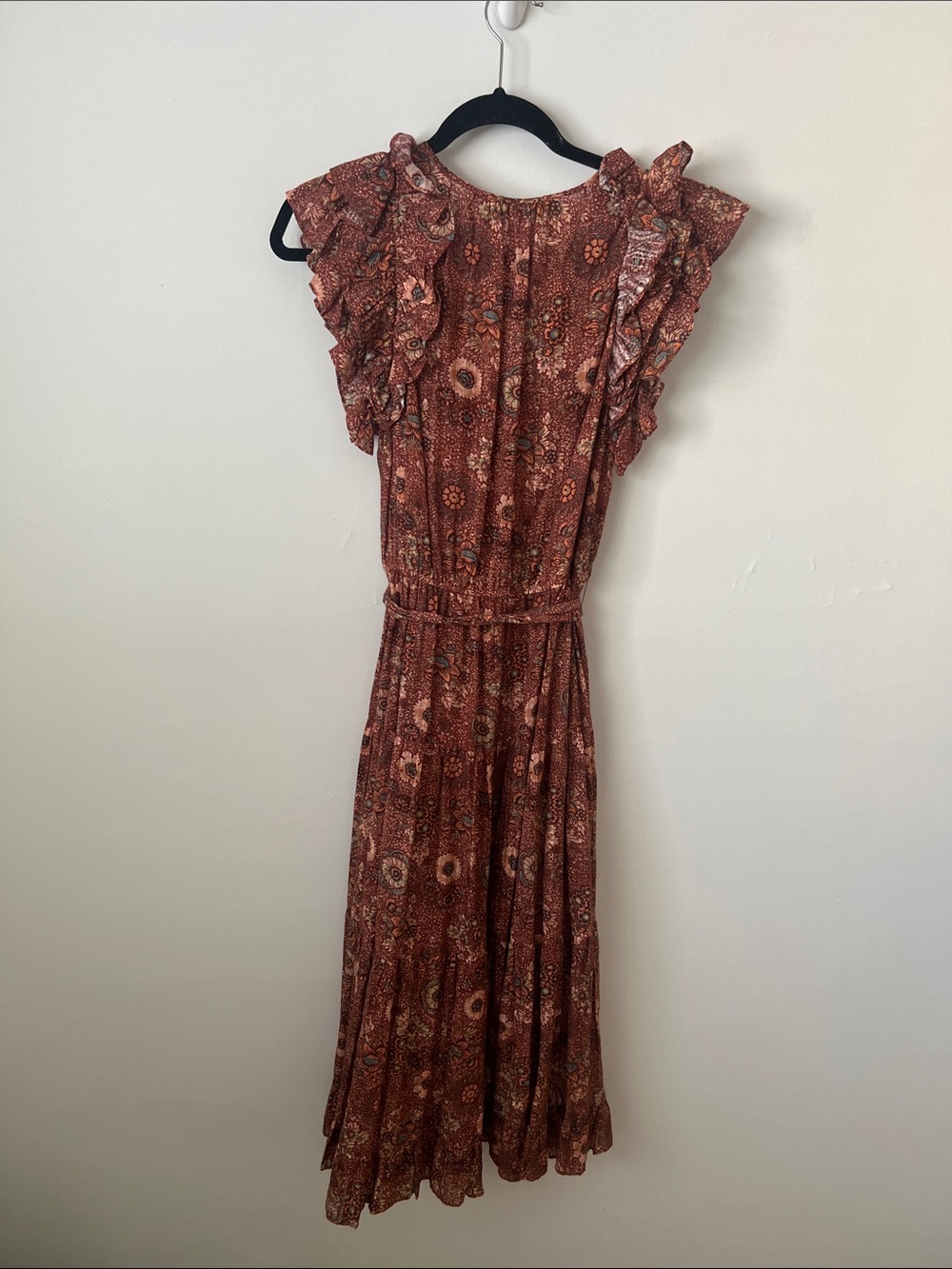 Ulla Johnson Rust Ruffle Midi Dress size 6 - Picture 5 of 5